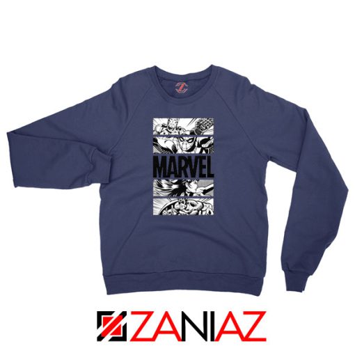 Marvel Superhero Panels Navy Blue Sweatshirt