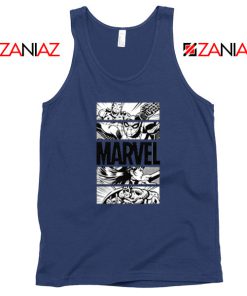 Marvel Superhero Panels Navy Blue Tank Top