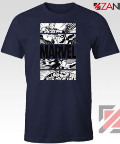 Marvel Superhero Panels Navy Blue Tshirt