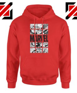 Marvel Superhero Panels Red Hoodie