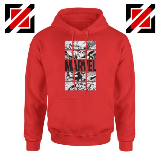 Marvel Superhero Panels Red Hoodie