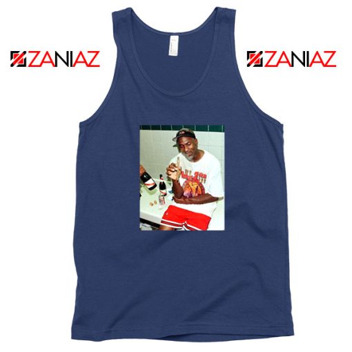 Michael Jordan Cigar 3 Peat Navy Blue Tank Top