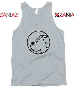 Snowy Tintin Character Grey Tank Top