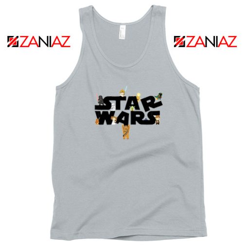 Star Wars Characters Climbing Grey Tank Top