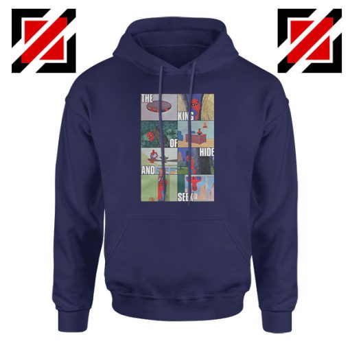 Superhero King of Hide And Seek Navy Blue Hoodie