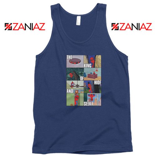 Superhero King of Hide And Seek Navy Blue Tank Top