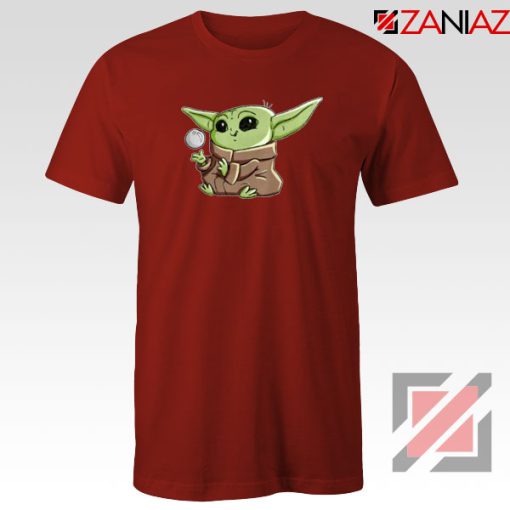 The Child Mandalorian Playing Ball Red Tshirt