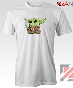 The Child Mandalorian Playing Ball White Tshirt