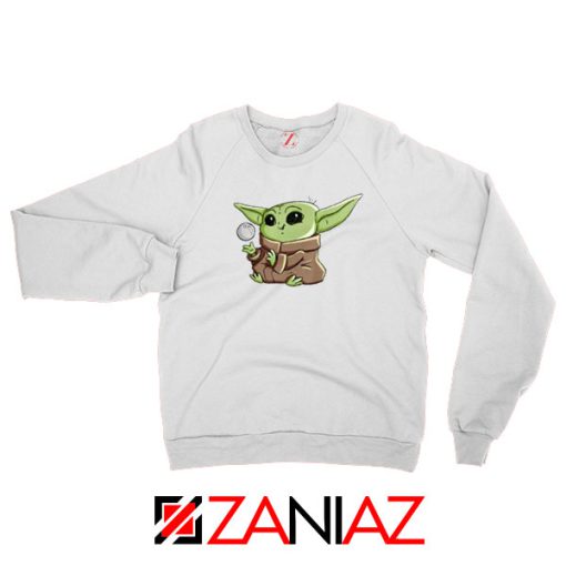 The Child Star Wars Playing Ball White Sweatshirt