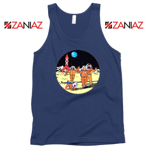 Tintin Space Adventure Navy Blue Tank Top