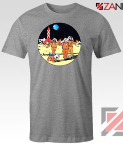 Tintin Space Adventure Sport Grey Tshirt