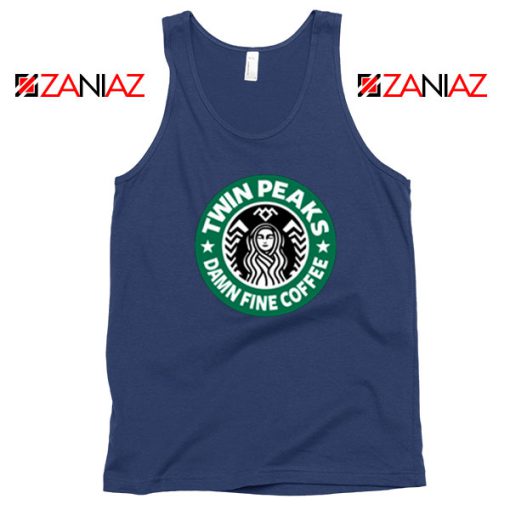 Twin Peaks Damn Fine Coffee Navy Blue Tank Top