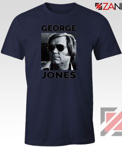 George Jones Photo Musician Navy Blue Tshirt