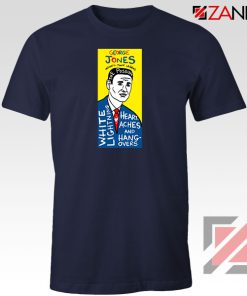 George Jones Pop Art Singer Navy Blue Tshirt