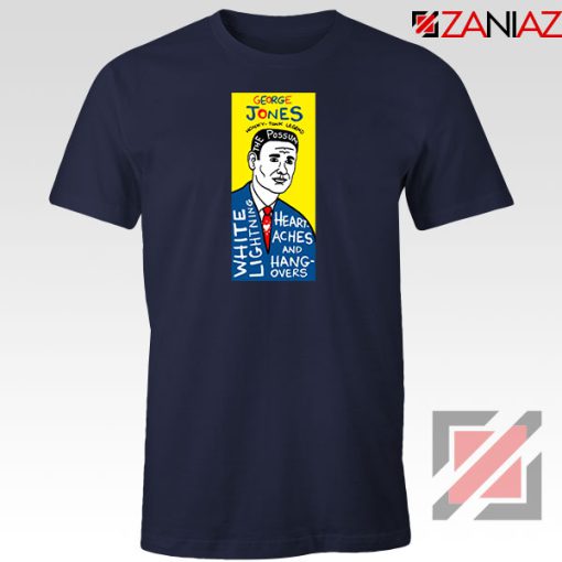 George Jones Pop Art Singer Navy Blue Tshirt