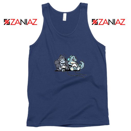 Videogame Kong and Godzilla Navy Blue Tank Top