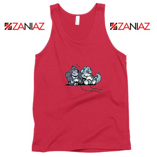 Videogame Kong and Godzilla Red Tank Top