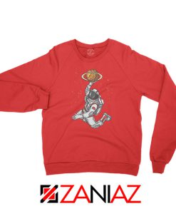 Astronaut Space Dunk Graphic Red Sweatshirt