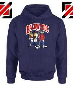 Backwoods Cartoon Smokes Navy Blue Hoodie