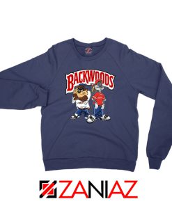 Backwoods Cartoon Smokes Navy Blue Sweatshirt