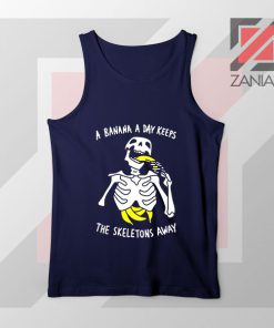 Banana The Skeletons Away Best Navy Blue Tank Top