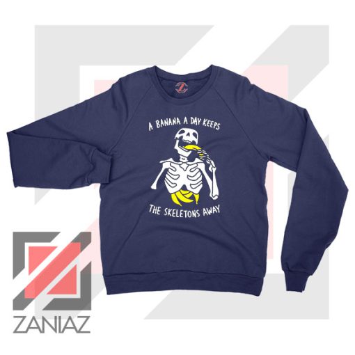 Banana The Skeletons Away Cheap Navy Blue Sweatshirt