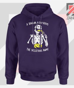 Banana The Skeletons Away Graphic Navy Blue Hoodie