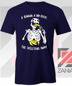 Banana The Skeletons Away Graphic Navy Blue Tee