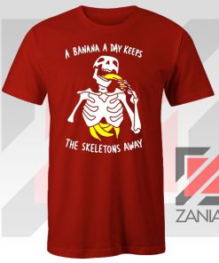 Banana The Skeletons Away Graphic Red Tee