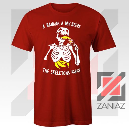 Banana The Skeletons Away Graphic Red Tee