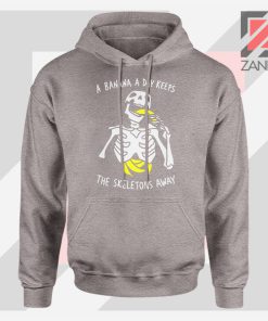 Banana The Skeletons Away Graphic Sport Grey Hoodie