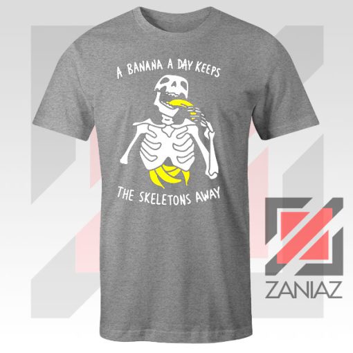 Banana The Skeletons Away Graphic Sport Grey Tee