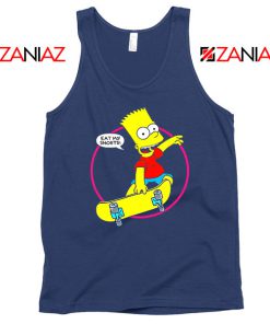 Bart Simpson Eat My Shorts Navy Blue Tank Top