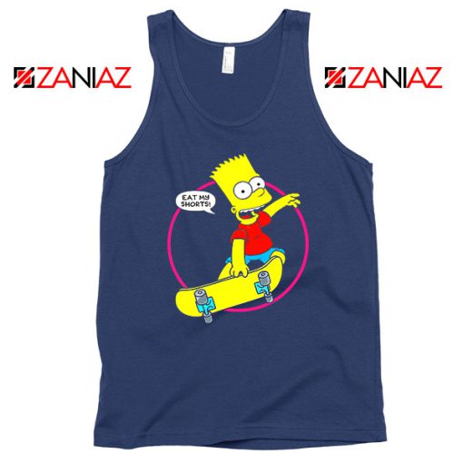 Bart Simpson Eat My Shorts Navy Blue Tank Top