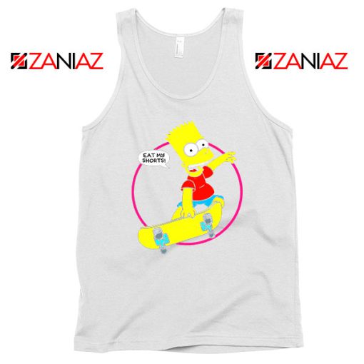 Bart Simpson Eat My Shorts White Tank Top