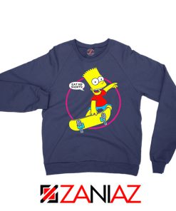 Bart Simpson Sitcom Eat My Shorts Navy Blue Sweater