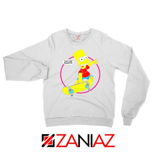 Bart Simpson Sitcom Eat My Shorts White Sweater