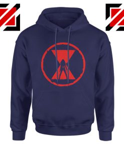 Black Widow Emblem Graphic Navy Blue Hoodie