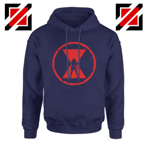 Black Widow Emblem Graphic Navy Blue Hoodie