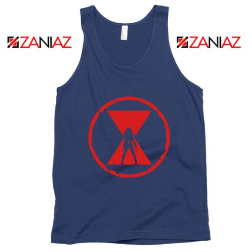 Black Widow Emblem Graphic Navy Tank Top