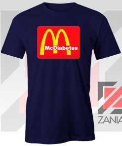 Buy Mcdiabetes Mcdonald Parody Graphic Navy Blue Tee