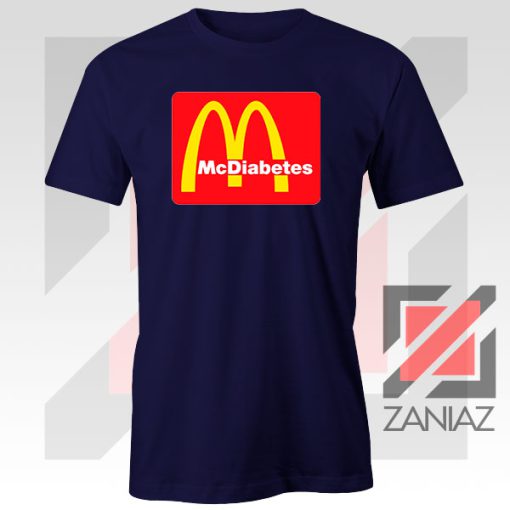 Buy Mcdiabetes Mcdonald Parody Graphic Navy Blue Tee