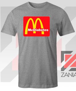 Buy Mcdiabetes Mcdonald Parody Graphic Sport Grey Tee