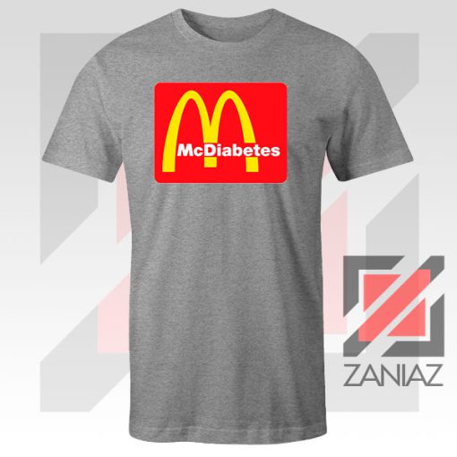 Buy Mcdiabetes Mcdonald Parody Graphic Sport Grey Tee