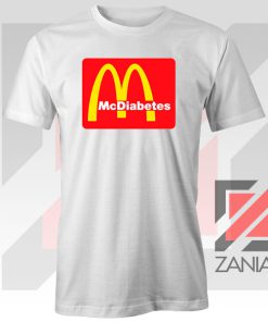 Buy Mcdiabetes Mcdonald Parody Graphic White Tee