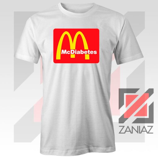 Buy Mcdiabetes Mcdonald Parody Graphic White Tee