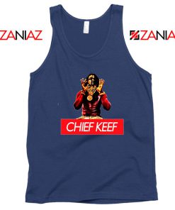 Chief Keef Vintage Rap Music Navy Blue Tank Top