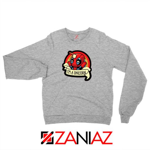 Deadpool Unicorn Superhero Grey Sweatshirt