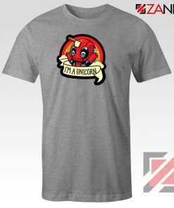 Deadpool Unicorn Superhero Grey Tshirt