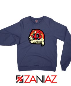 Deadpool Unicorn Superhero Navy Blue Sweatshirt